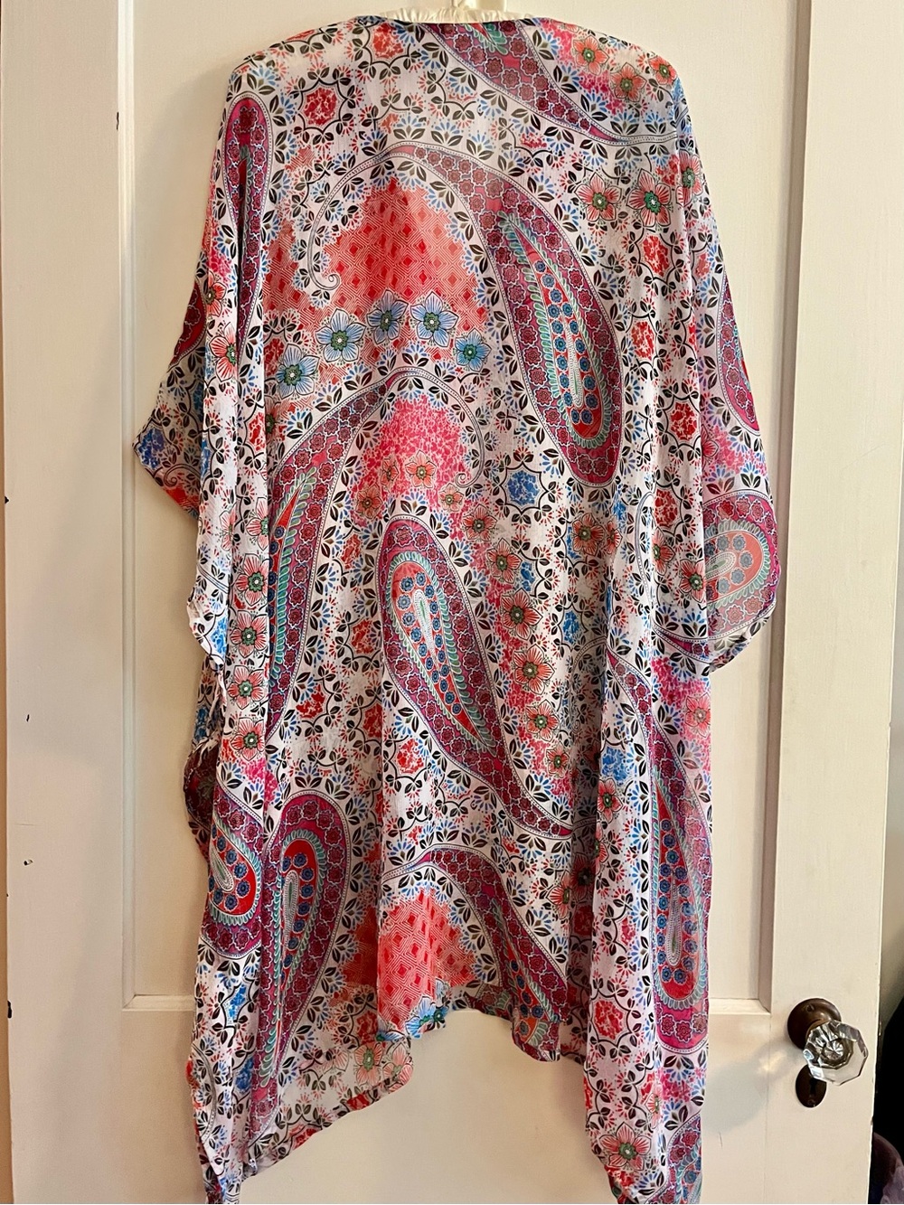 ๐ FREE 3rd item ๐ Paisley Sheer Tunic Popover Dress Beach Cover-up Summer Muum - Picture 3 of 8